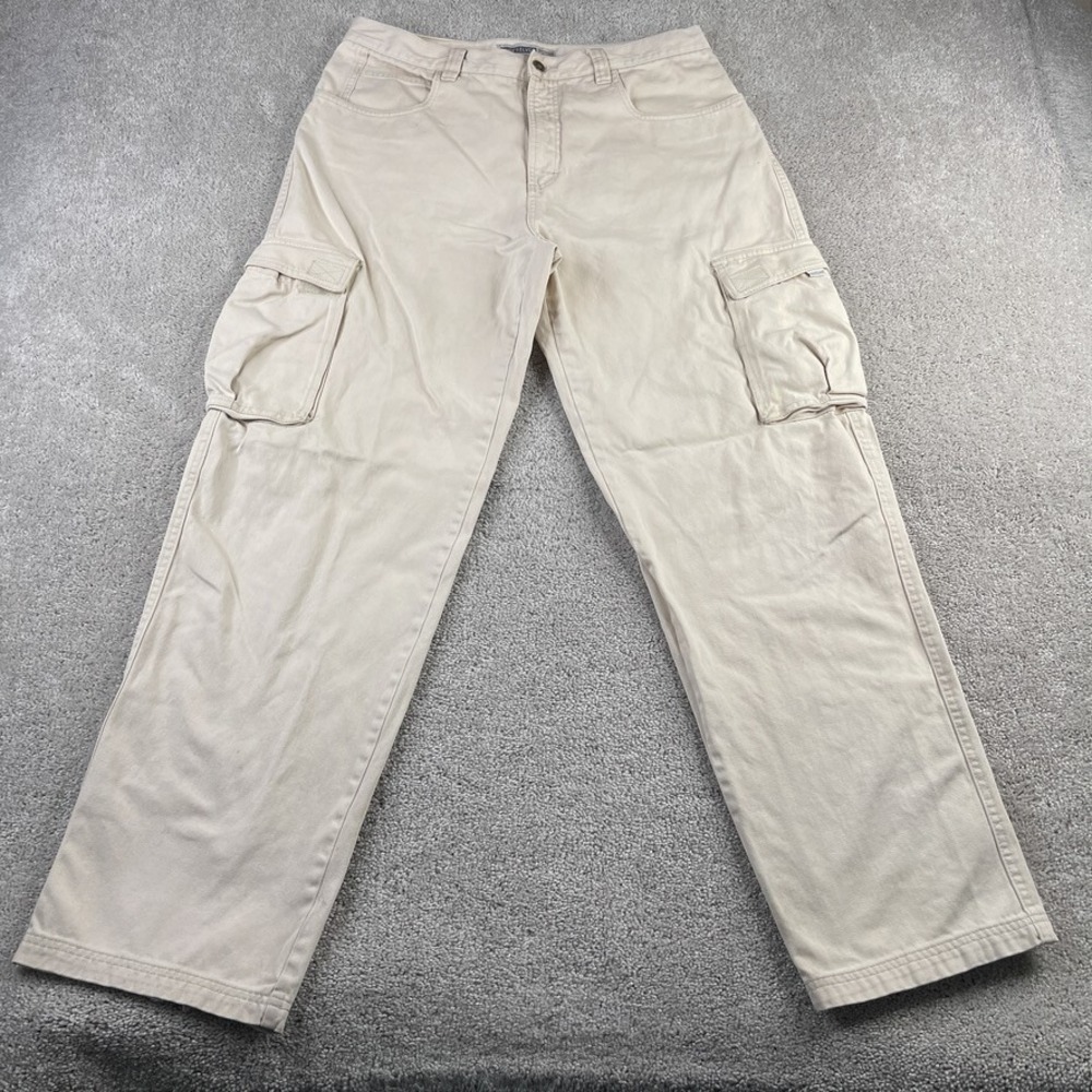 VINTAGE Quiksilver Pants Mens‎ 36 (Fits 35x32) Khaki Cargo Baggy Skater Y2K